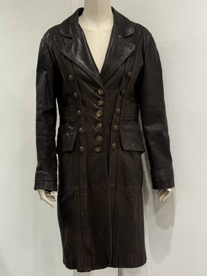 A/W2006 Dolce & Gabbana long leather napoleon jacket
