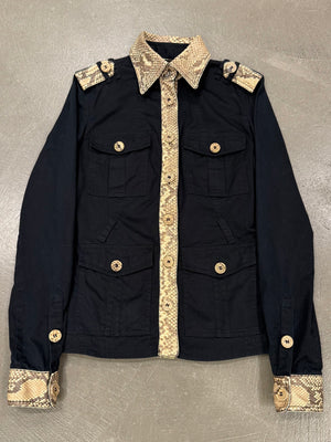 2000s Dolce & Gabbana real Python trim shirt