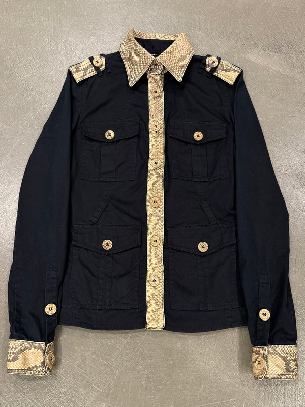 2000s Dolce & Gabbana real Python trim shirt