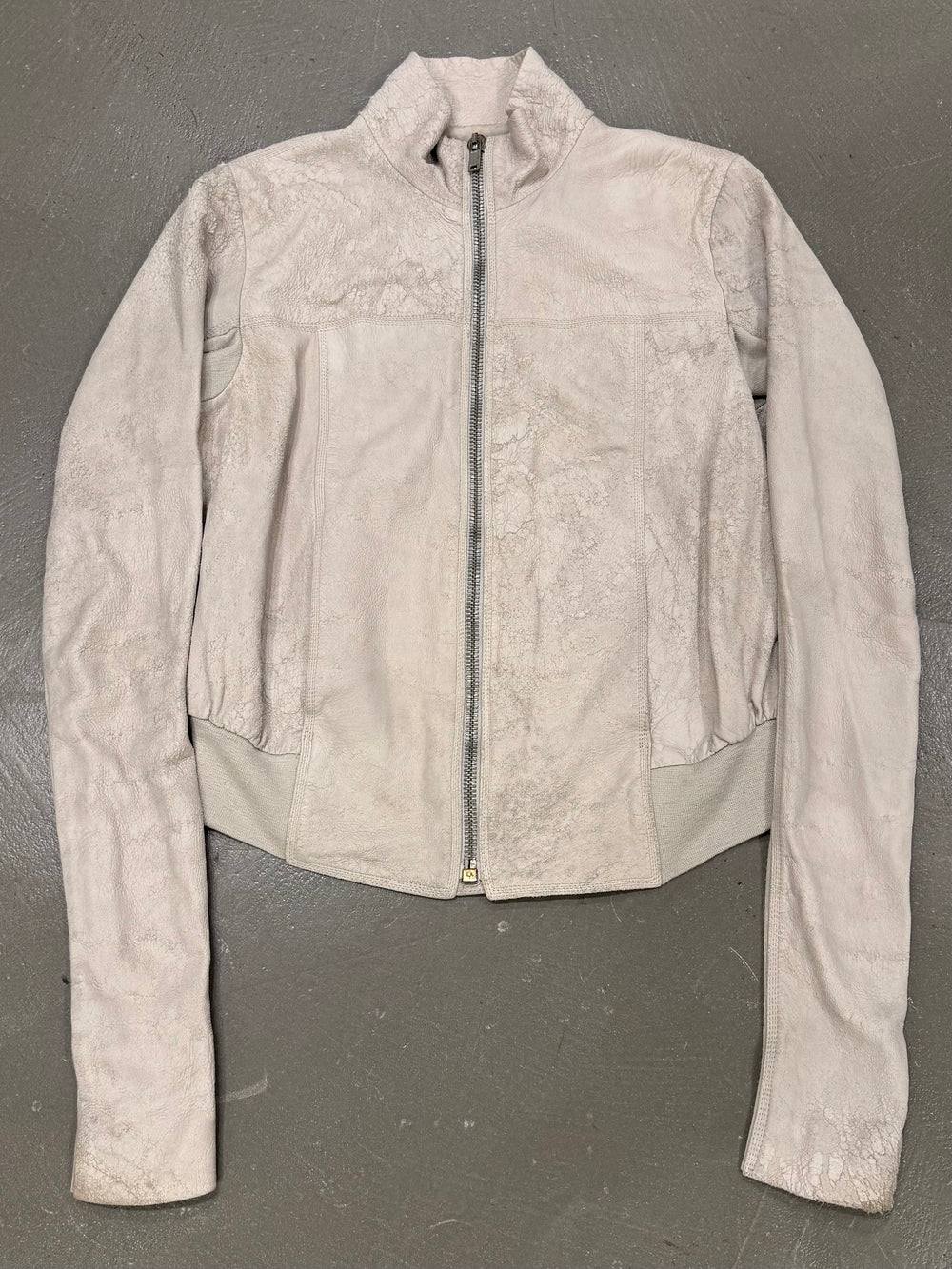 2000s Rick Owens blistered leather jacket
