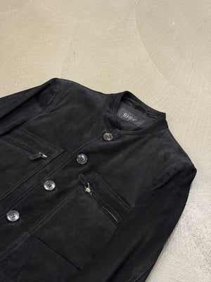 2000s Gucci faded black suede safari jacket