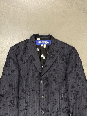 A/W2004 Junya Watanabe destroyed pinstripe runway blazer