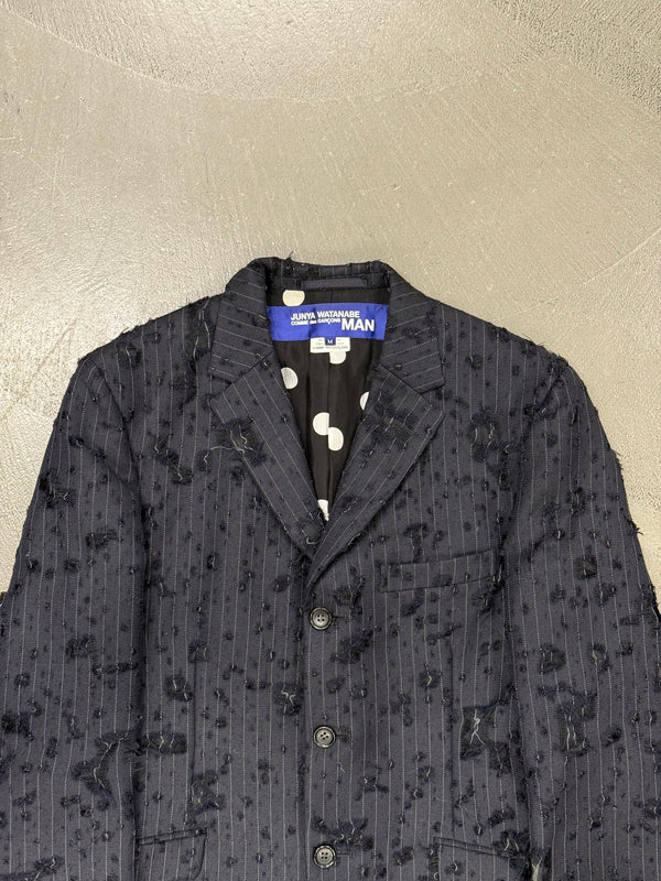 A/W2004 Junya Watanabe destroyed pinstripe runway blazer