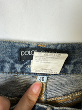 Load image into Gallery viewer, S/S 2001 Dolce &amp; Gabbana safety pin punk jeans with broches
