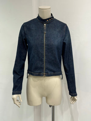2000s Jean Paul Gaultier moto biker denim jacket