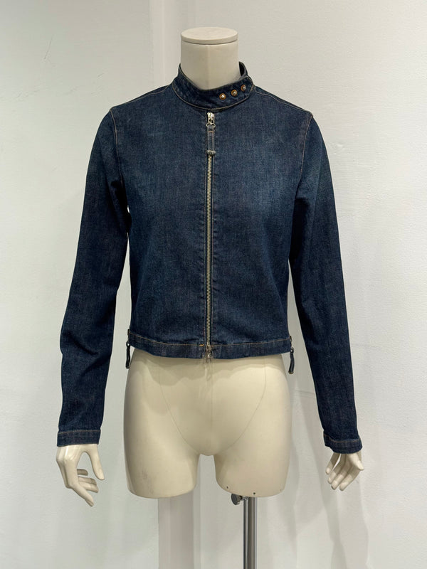 2000s Jean Paul Gaultier moto biker denim jacket