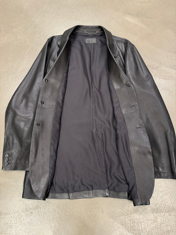 2000s Prada leather coat