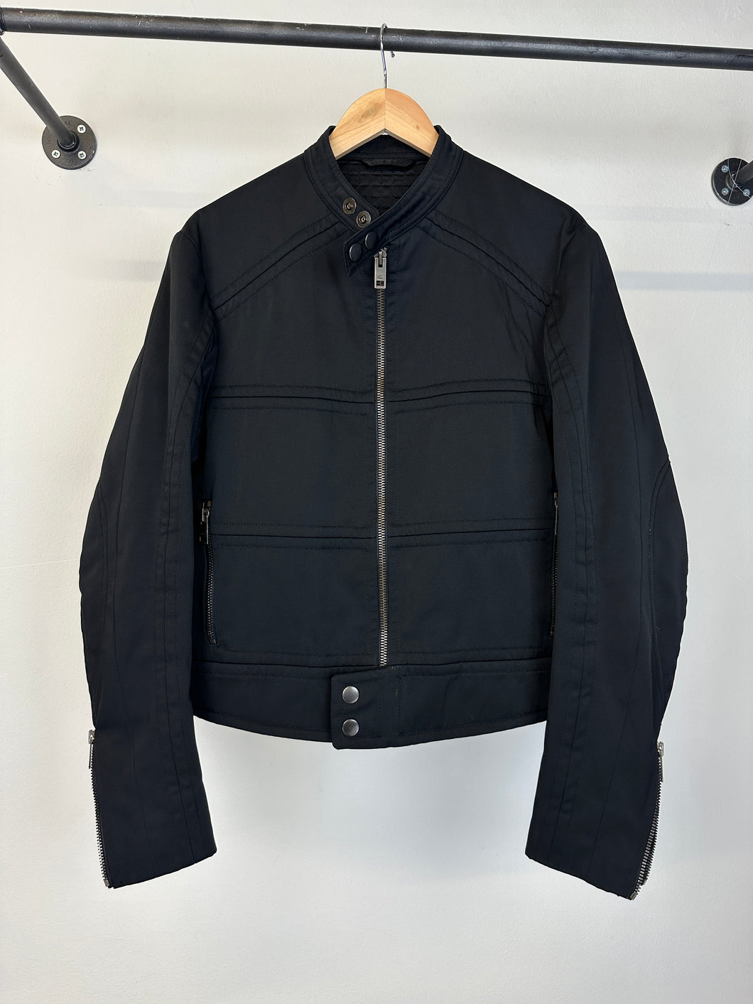 2000s Gucci by Tom Ford paneled moto jacket