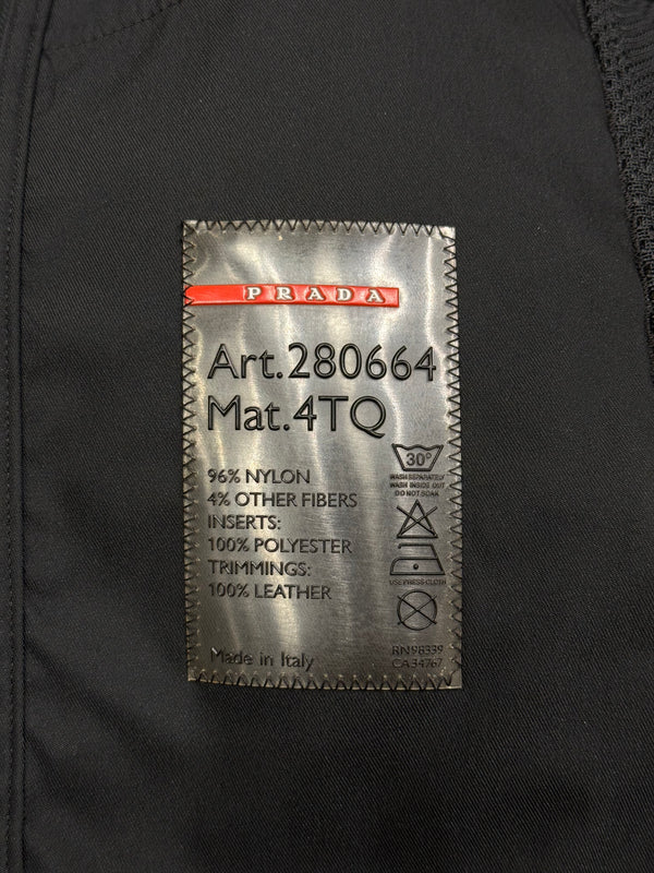 2000s Prada hybrid nylon jacket with leather trim