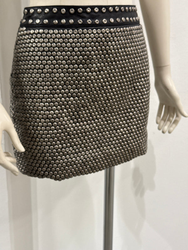 Saint Laurent sample metallic studs heavy skirt