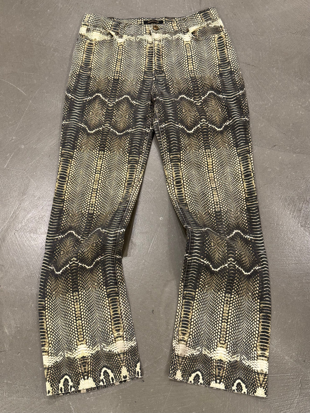 2000s Roberto Cavalli snake illusion pants