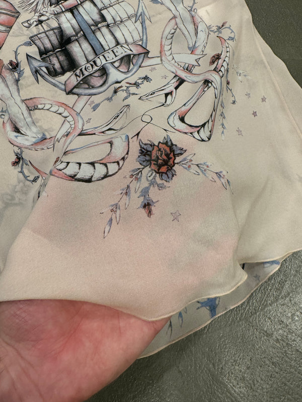 S/S 2003 Alexander McQueen tattoo mesh top