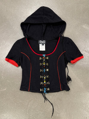 A/W2002 Dolce & Gabbana corset hooded top