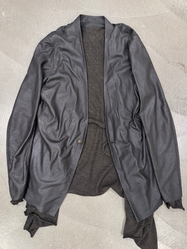 Isaac Sellam asymmetrical hybrid deer leather jacket