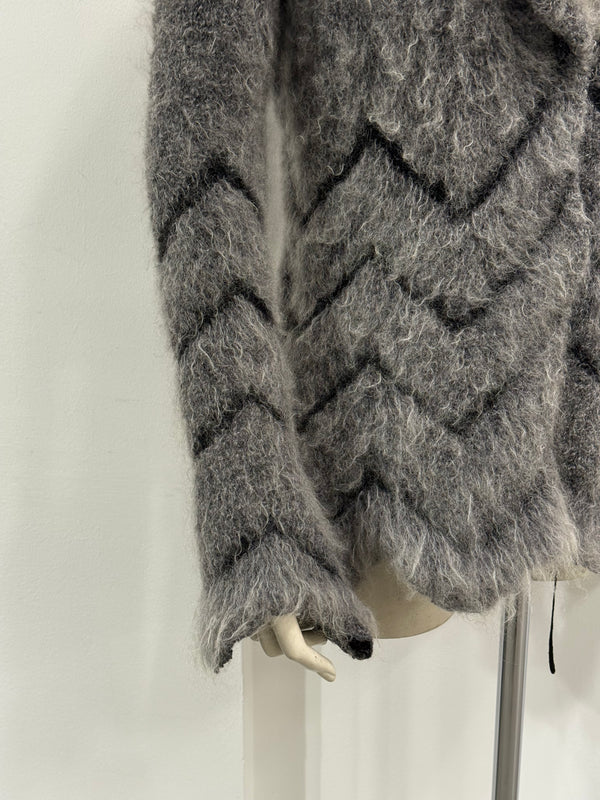 2000s Roberto Cavalli mohair paneled cardigan