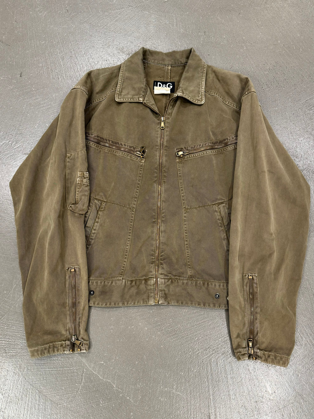 S/S2003 Dolce & Gabbana worker light zipper bomber jacket