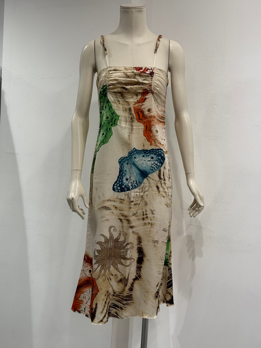 2000s Cavalli butterfly print dress