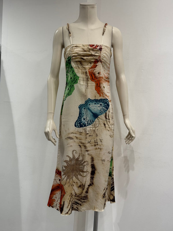2000s Cavalli butterfly print dress