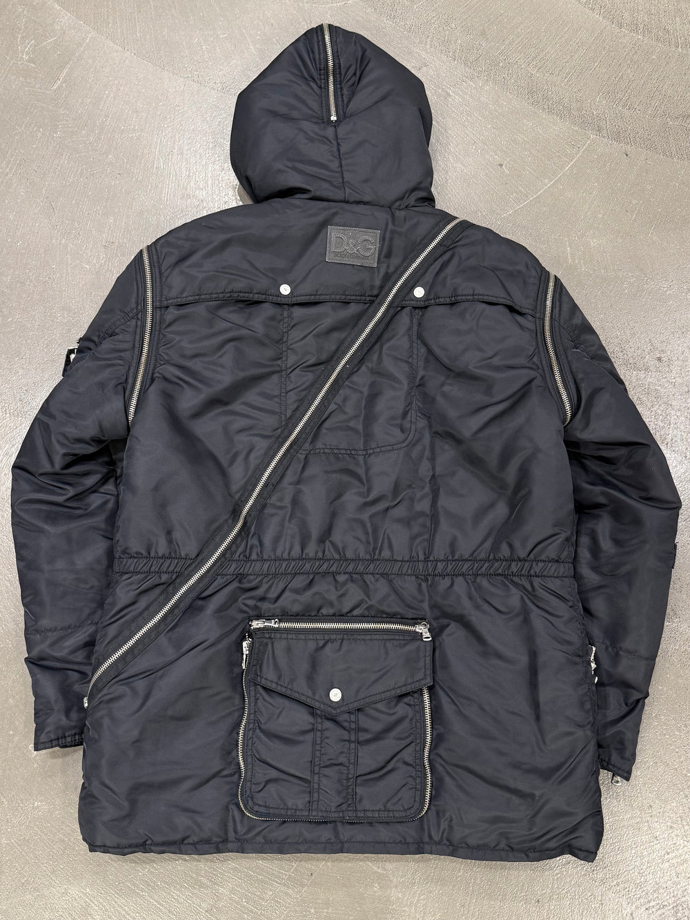 A/W2003 Dolce & Gabbana multi-zipper tornado cargo jacket