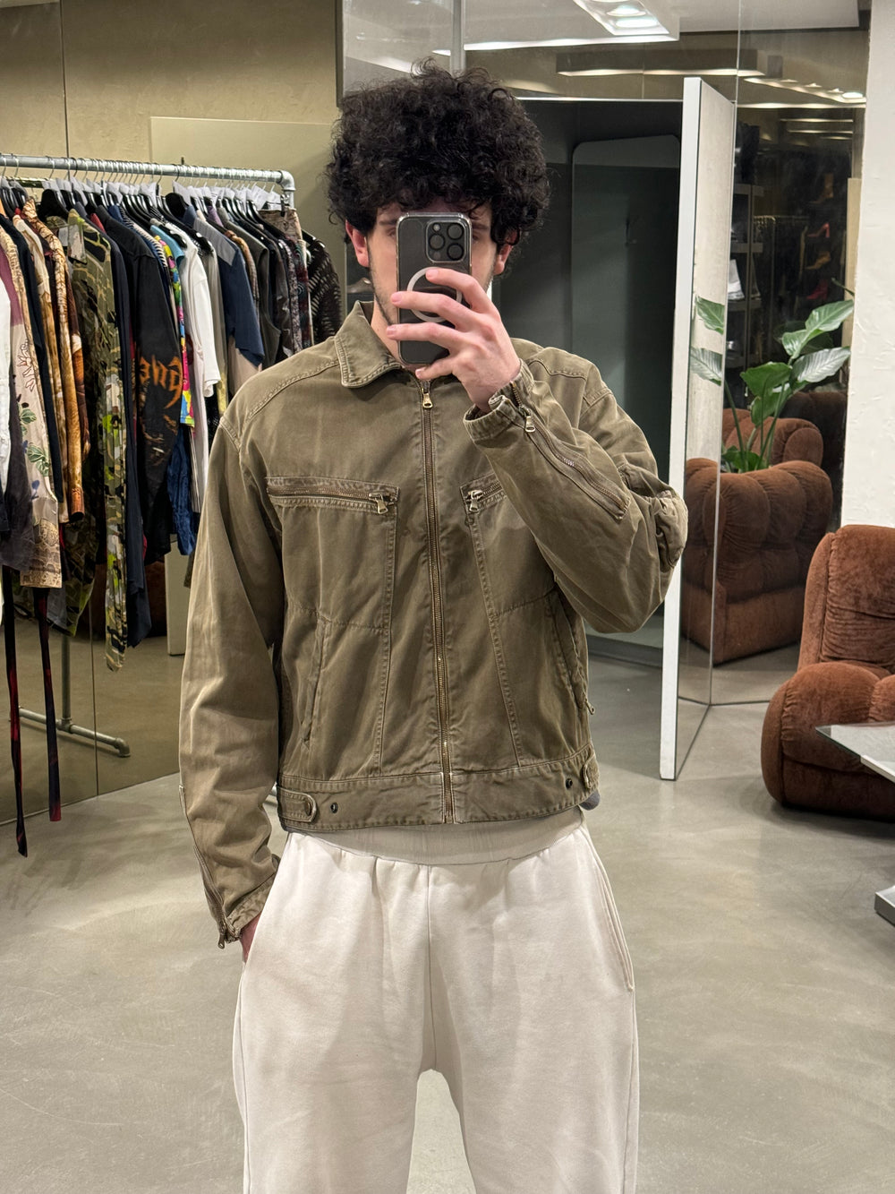 S/S2003 Dolce & Gabbana worker light zipper bomber jacket