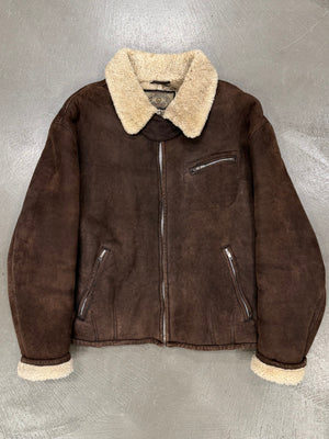 1980s Armani shearling aviator bomber jacket