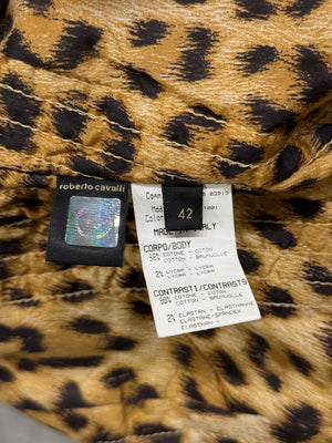 2000s Roberto Cavalli belted paneled jacket