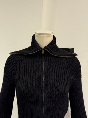 A/W2003 Gucci by Tom Ford ribbed bondage sweater with leather straps