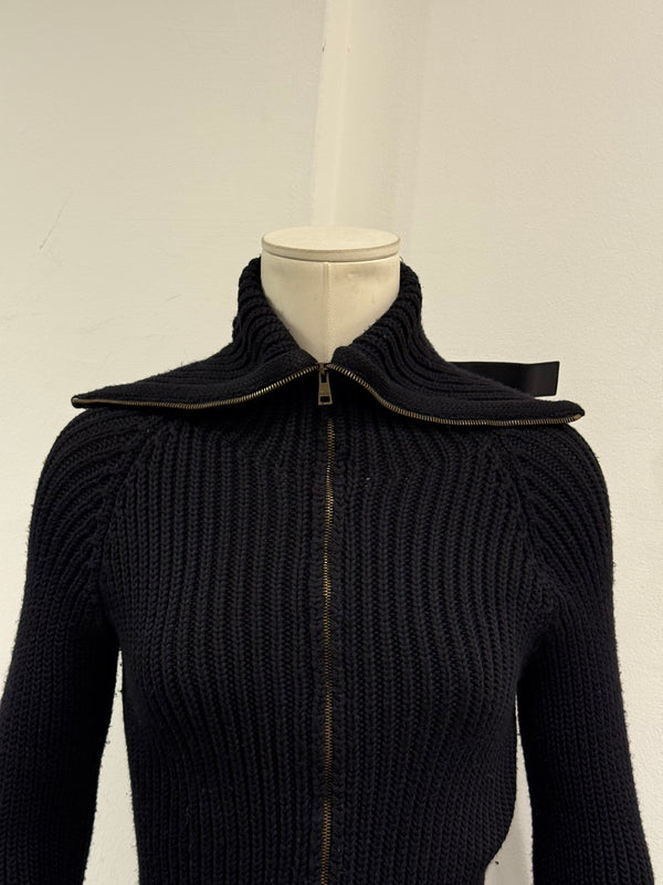 A/W2003 Gucci by Tom Ford ribbed bondage sweater with leather straps
