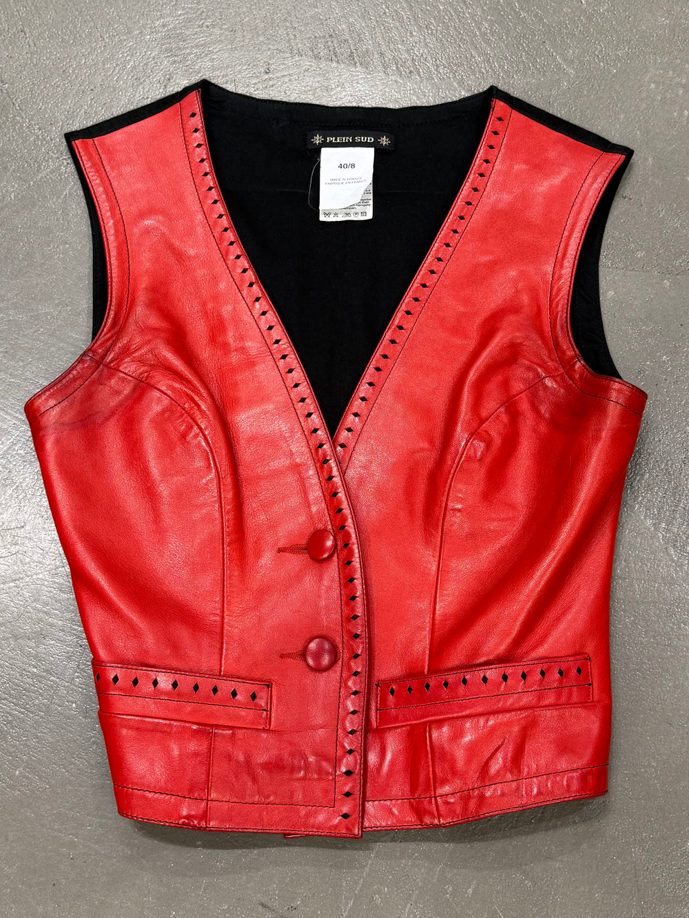 2000s Plein Sud red leather vest