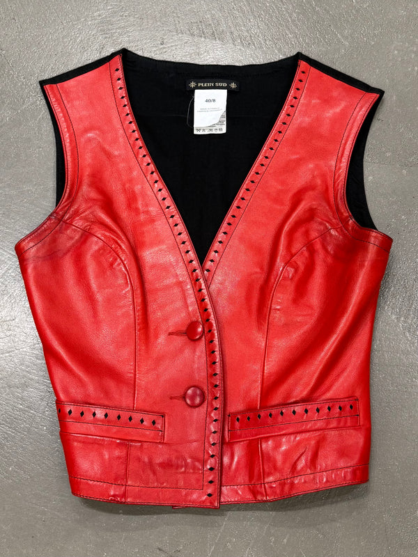 2000s Plein Sud red leather vest