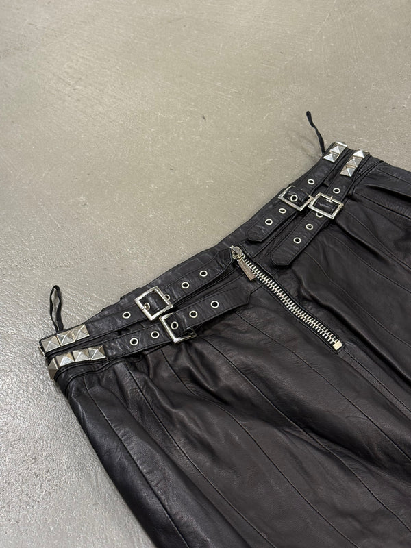 1990s Gianni Versace studded leather skirt