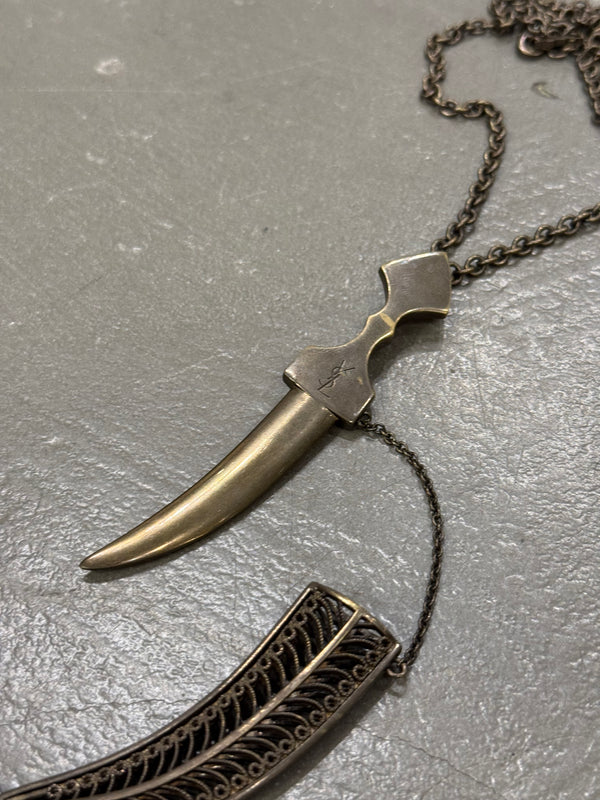Yves Saint Laurent double dagger necklace