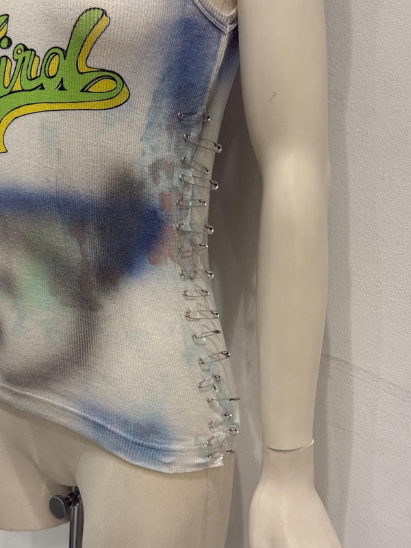 2000s Dolce & Gabbana safety pint graffiti "weird" top