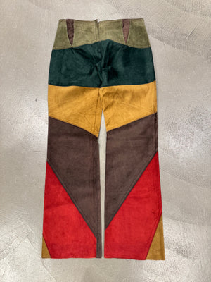F/W 2002 Dolce & Gabbana butterfly suede patchwork pants