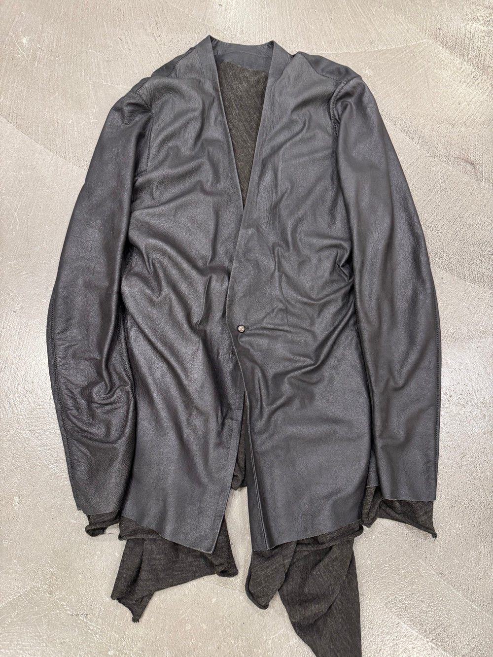 Isaac Sellam asymmetrical hybrid deer leather jacket