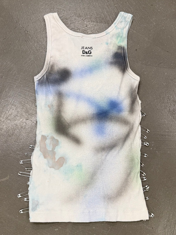 2000s Dolce & Gabbana safety pint graffiti "weird" top