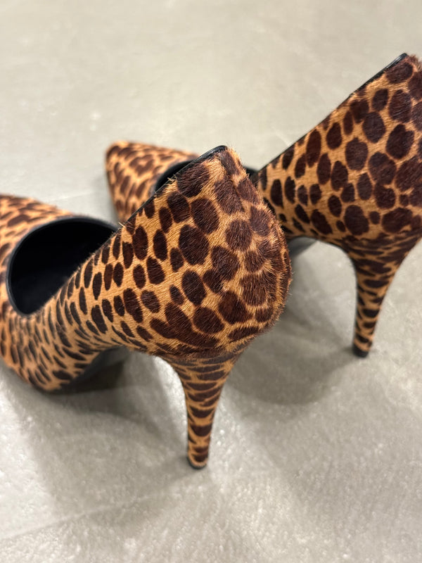 2000s Dolce & Gabbana leopard pony hair heels