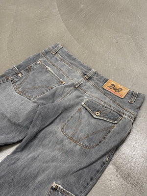 2000s Dolce & Gabbana double waist asymmetrical cargo jeans