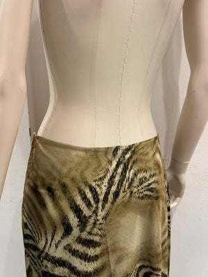 2000s Roberto Cavalli animal Print asymmetric midi skirt