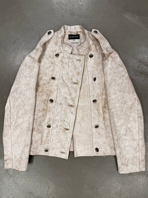S/S2002 Ann Demeulemeester runway cracked leather napoleon military jacket