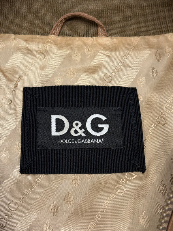 2000s Dolce & Gabbana leather biker bomber jacket