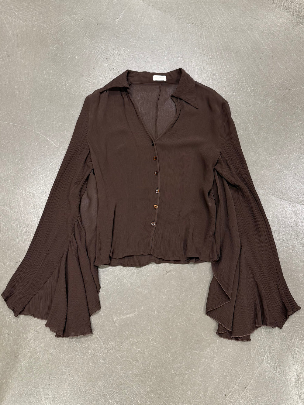 2000s Valentino silk flared sleeves shirt