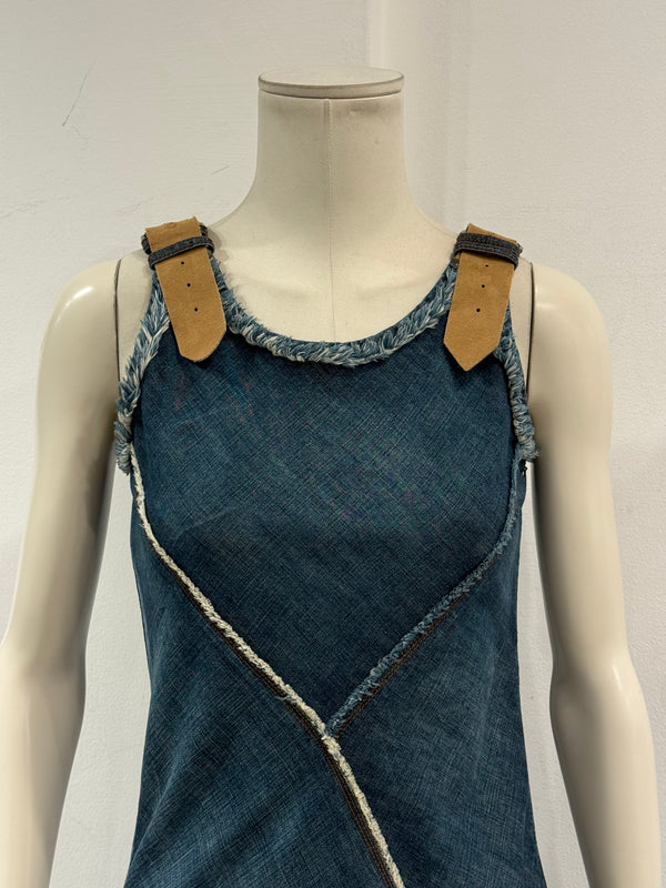 2000s Jean Paul Gaultier denim asymmetrical dress