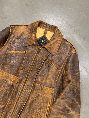A/W 2005 Roberto Cavalli eroded faded leather jacket
