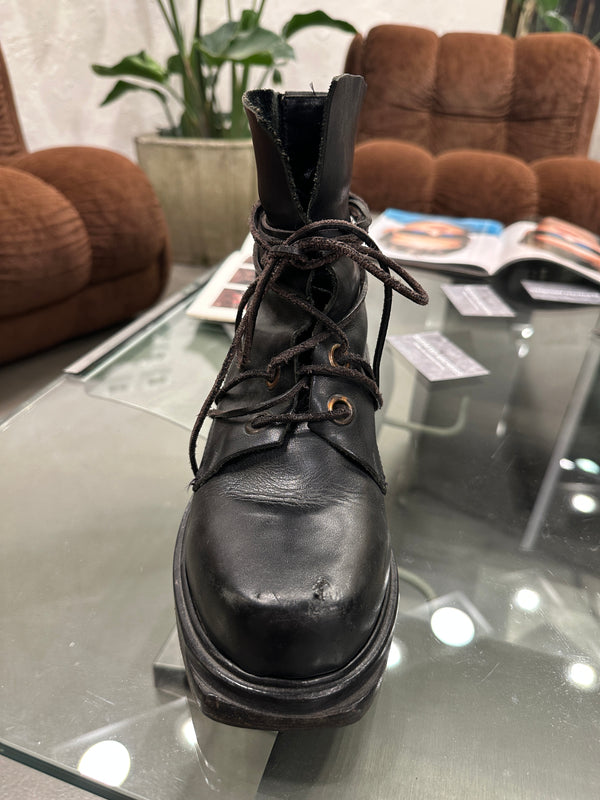 1990s Dirk Bikkembergs lace through heel boots