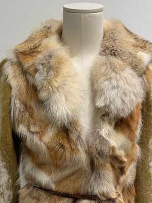 2000s Roberto Cavalli coyote fur hybrid jacket