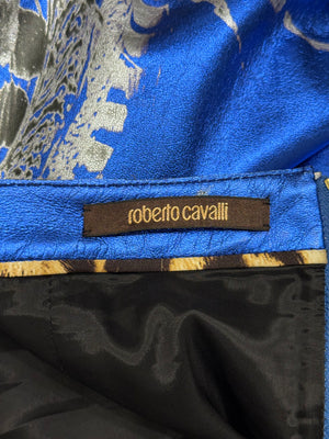 2000s Roberto Cavalli mini leather skirt