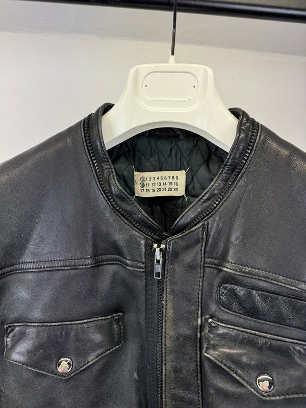 A/W 2002 Maison Margiela artisanal patchwork leather jacket