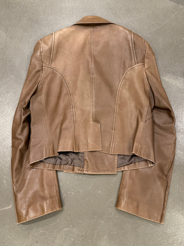 2000s Ann Demeulemeester leather aviator cargo jacket