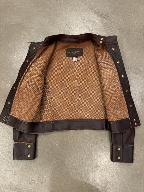 2000s Lous Vuitton faded leather jacket